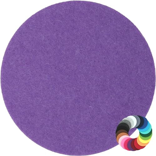 Rundes Platzset Filzuntersetzer in 35cm, lila (HF035) für Gläser, Essen, Tischdeko