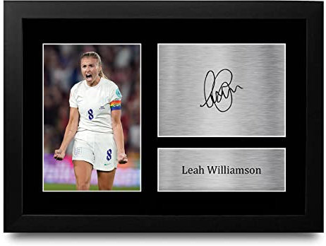 HWC Trading FR A4 Leah Williamson England Geschenke Gedrucktes Signiertes Autogramm Foto für Frauenfußball Anhänger and Fans - A4 Gerahmt