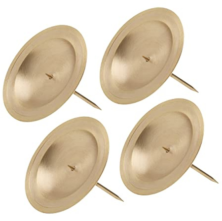 NKlaus 4X Adventskranz-Kerzenteller Ø10cm aus Messing, Gold matt | Kranzteller für die Weihnachtsdeko