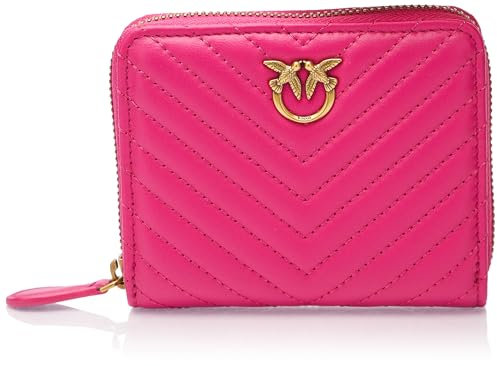 Pinko Taylor Zip Around Sheep Nappa Chevron, Accessori da Viaggio-Portafogli Donna, N17Q_Pink Antique Gold, 12