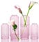 ZENS Knospenvasen 6er Set Rosa Klar Kleine Glasvase für Blumen Moderne mundgeblasene Zylinderglasvase für Hochzeit Empfang Tafelaufsätze Wohnzimmer Deko