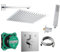vanvilla Duschsystem mit Unterputz Duscharmatur von Hansgrohe Duo Turn E und vanvilla Regendusche mit Armatur, Duschkopf eckig, Dusch-SET HG201 poliert