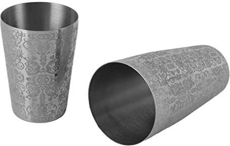 OUSIKA Shaker à Cocktail, Shaker à Cocktail en Acier Inoxydable Argent Japonais Américain Boston Bar Mixer Cocktail Shaker Shaker à Martini Gravé 304 Barman en Acier Inoxydable for Bar Bar Shaker Barr