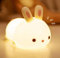 SkyéGlow Silicone Bunny Night Light, 7 Colour Light Changes, Tap Control Lamp, USB Rechargeable Battery, Nursery Decoration
