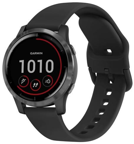 Tobfit 22mm Armband für Garmin Vivoactive 4/Forerunner 255/265/Venu 2/Venu 3 Armband,22mm Silikon Quick Release Ersatzband für Garmin Venu 2 für Damen Herren(Schwarz)