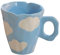 Soulnioi Ceramic Coffee Mug, Cute Cappuccino Cup with Handle, 300ML Hand-Painted Irregular Breakfast Oatmeal Cup Creative Tea Milk Cup for Gift - Blue
