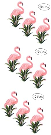 DIYEAH 30 Stk Bestickte Aufnäher Mit Flamingos Flamingo Bügelbild Patch