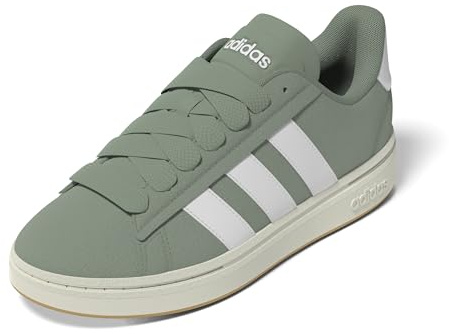 adidas Damen Grand Court Alpha Sneaker, Silber, Grün, Weiß, Gummi, 39 1/3 EU