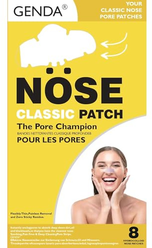 GENDA Hydrocolloid Blackhead Remover Pore Strips for Nose Deep Cleansing, Pore Unclogging Blackheads Removal Nose Pore Patch- 8 Count