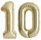 Vthoviwa 40 Zoll/18 Farbens Luftballon Zahlen 10 Platin, Luftballon 10. Geburtstag Foil Ballon, 0123456789,10-19,20-25,30,40,50,60,70,80,90, Folienballon 10 Party Dekoration Helium Unterstützen