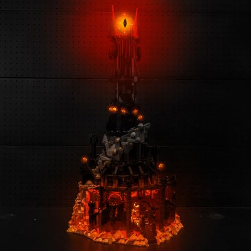 LocoLee Licht Kompatibel mit Lego Der Herr der Ringe: Barad-dûr Aktualisierte Version, Nur Lichter Set - Kein Modell, Licht BeleuchtungSet Compatible with Lego 10333 Der Herr der Ringe: Barad-dûr