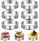 6 PCS 10,5 × 2,5 cm Cercle à Tarte Rond en Inox à Bord Roulé,Cercle a Patisserie,Cercle Tartelette,Anneaux à Gâteau,Anneaux Crumpet pour Muffins,Crêpes et Gâteaux,Antiadhésif Cercle Patisserie