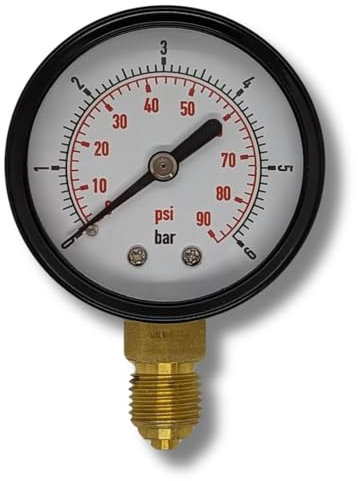 Lumonic I Manometer 0-10bar I 1/4 Zoll I Klasse 2,5 I Anschluss unten I Durchmesser 50mm I Druckmesser I für Druckluft und Wasser