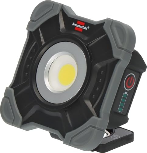 Brennenstuhl Akku LED Arbeitsstrahler SH 1000 MAC (1000lm, IP54, Akku LED Arbeitsleuchte mit Magnet und Karabinerring, robustes Gehäuse)