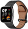 MiRowy Bracelet Montre en Cuir pour Xiaomi Redmi Watch 3, Hommes et Femmes de Cuir Bracelet, Bracelet de Remplacement Bracelet pour Xiaomi Redmi Watch 3, Noir