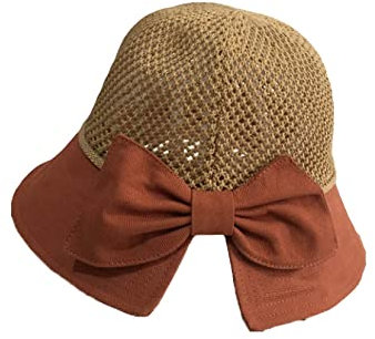 WOTZOV Chapeau d'été pour Femmes, Casquette de Soleil à Large Bord, Chapeau de Plage Souple en Forme de dôme ajouré en Maille, Chapeau de pêcheur Tendance et Charmant,Champagne Taille Unique