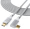 HOTUTUKI White Thunderbolt 4 Cable Long, Right Angle USB 4 Cable 90 Degree, 240W USB c Cable 40gbps Data Transfer, 8K@60Hz Display, Compatible with Docks eGPU Hub 6.6ft/2M