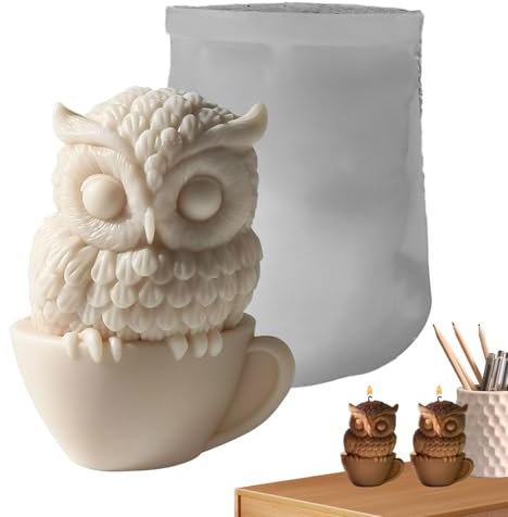 Eule Silikonform Kerzenform, Silikonform Eulen Formen, Silikon Eulen Form Animal Silicone Molds, Tier Gießformen Silikon Seifengießform Für Desserts, Schokolade, Handwerk