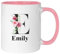 Hoolaroo Personalised Mug Gift for Women, Pink 11oz Letter Name Flower Present for Mum Nanny Nan Girl Coffee Tea - Floral Black