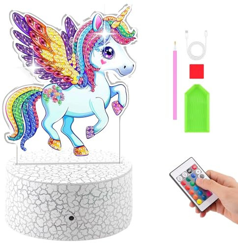 Einhorn Geschenke für Mädchen 5 6 7 8 9 Jahre: Basteln Mädchen 7 8 9 10 Jahre Diamond Painting Nachtlicht Bastelset Kinder ab 6 8 10 Jahren Spielzeug Kinder 5-12 Jahr Coole Geschenkideen Zimmer Deko