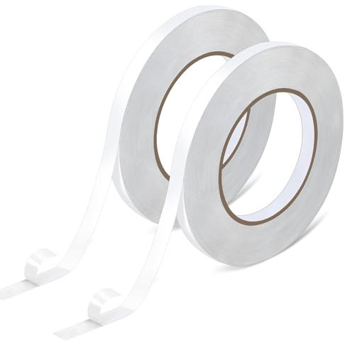 Brelet Doppelseitiges Klebeband, extra stark, doppelseitig, ohne Bohren, Nanoband, dünn, für Scrapbooking, Teppiche, Wanddekorationen, Fotos, Umschläge, Basteln (10 mm x 50 m x 2 Rollen)