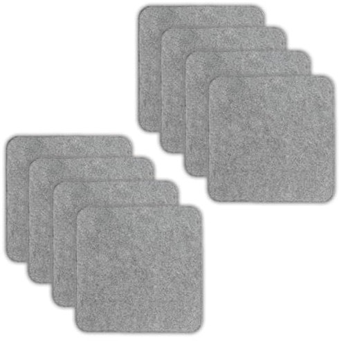 VOSSBACH 8er Set Filz Sitzkissen Eckig Anthrazit oder Grau 35 x 35 cm mit Antirutschnoppen Stuhlkissen Sitzauflage Filzkissen (Grau)
