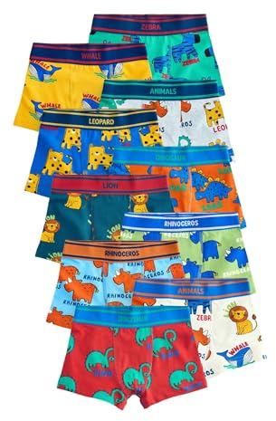 NEXT Jungen Unterhosen im 10er-Pack Primary Animals 134-140