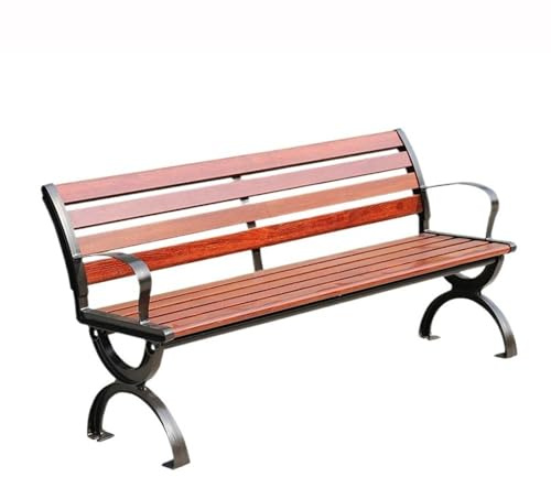 SONGYL-20249 Gartenbank Hellbraune Aluminium-Freizeit-Rückenlehne im Freien Bank-Parkbank 1,2/1,5/1,8 Meter Outdoor Bank(Klein)