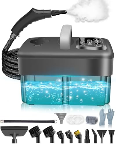 Mecmic Steam Cleaner for Home - 1600ML Water Tank 15s Heat-Up Portable Steamer for Cleaning, 6 Level Adjustable, 2500W, 45PSI, 250°F Steam, Handheld Steam Cleaner for Car Detailing, Grease, Tile,Grout