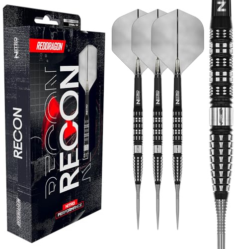 RED DRAGON Darts - Recon Original | Recon Switch Points | Powered by Winmau | 90% Tungsten Profi Dartpfeile | NitroFlite Integrierter Flüge & Schäfte | Dart Pfeile Steeldarts 21g, 22g, 23g, 24g & 25g