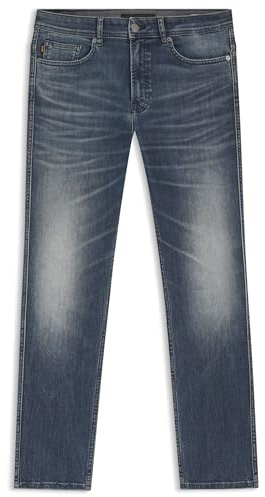 BOSS Delaware Schwarzblaue Slim-fit Jeans Aus Bequemem Stretch-Denim