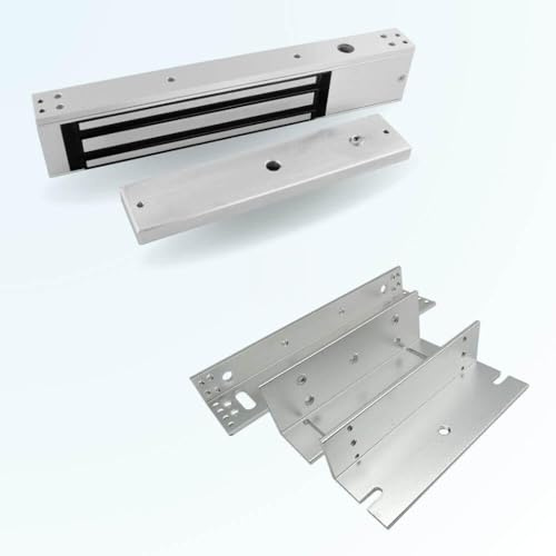 Pack Ventouse électromagnétique 12V DC, 500 kg, Pose en applique, Avec équerres de fixation - SECUPRO
