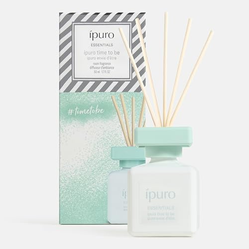 ipuro Essentials TIME TO BE Raumduft mit Stäbchen 50 ml - Raumerfrischer mit Orange, Mandarine, Zitrone, Apfel & Pfingstrose Duft Aroma - Diffuser mit Stäbchen - Lufterfrischer für die Wohnung