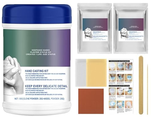 Generisch Polvere per gesso 3D, forma a mano 3D, set di ricordi fai da te, artigianato creativo, souvenir, modellismo, bambini, gravidanza, coppie, famiglia