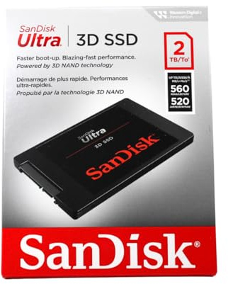 SanDisk 2 TB Ultra 3D SSD, SATA 2.5, con hasta 560 MB/s, SATA III 6GB/s (Reacondicionado)