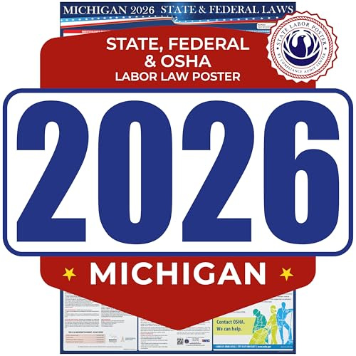 2026 Michigan State & Federal Mandatory Labor Law Poster, OSHA Compliant