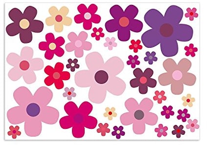 Aufkleber-Set Blumen Blümchen lila I Flower-Power Sticker für Roller Fahrrad Notebook Laptop Handy Auto-Aufkleber I wetterfest I kfz242