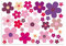 Aufkleber-Set Blumen Blümchen lila I Flower-Power Sticker für Roller Fahrrad Notebook Laptop Handy Auto-Aufkleber I wetterfest I kfz242