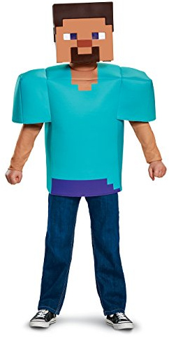 Disguise Costume Minecraft Steve Bambino, Blu Vestito Minecraft, Costumi Di Carnevale Per Bambini Disponibile in Taglia S, M, L