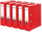 Original Falken 5er Pack PP-Color Kunststoff-Ordner. Made in Germany. 8 cm breit DIN A4 rot Vegan Ringordner Aktenordner Briefordner Büroordner Plastikordner Schlitzordner