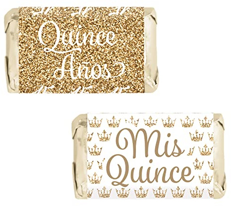 Quinceanera Party Favors – Miniaturen Candy Bar Wrapper Aufkleber, 54 Stück