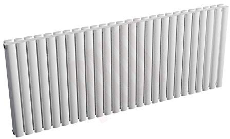 1537mm (w) x 600mm (h) Ultraheat Sofi Designer White Double Oval Tube Horizontal Radiator