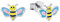 Amor Ohrstecker 925 Sterling Silber Mädchen Kinder Ohrschmuck, 0,7 cm, Multicolor, Biene, Kommt in Schmuck Geschenk Box, 2021344