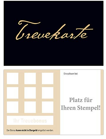 Premium neutrale Bonuskarten 250 Stk. mit 10 Stempelfeldern. Treuekarten für Gastronomie, Restaurant, Weinhandel, Getränkehandel, Gaststätte Friseur Nagelstudio Wellness Podologie Praxis