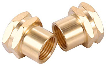 3/4 GHT Female to 1/2 NPT Female Connector, Brass Garden Hose Fitting 2pcs