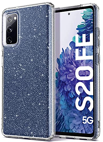 ULAK Galaxy S20 FE Hülle Glitzer, Galaxy S20FE Durchsichtige Schutzhülle Hard TPU Bumper Handyhülle Stoßfest Phone Case für Samsung Galaxy S20 FE 5G 6,5 Zoll - Glitzer Durchsichtige