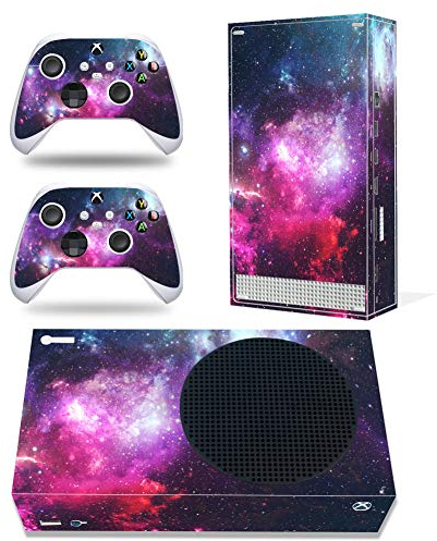 Vinyl-Aufkleber für Microsoft Xbox Serie S Konsole, Sternenhimmel, Xbox Serie S, inklusive zwei kabellosen Controller-Aufklebern