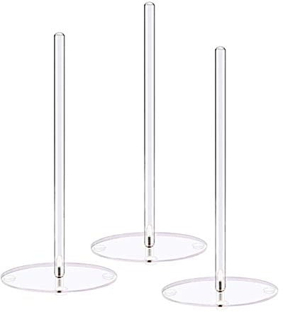 3Pcs Acrylic Donut Stands, Bagel Stand, Clear Dessert Cake Display, Doughnut Holder Tower for Wedding, Baby Shower, Birthday Parties, Sweet Tables (12 Inch, Round)