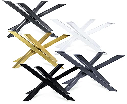 Magnetic Mobel Tischgestell Orion Design Kreuzgestell Schwerlast massiv Tischkufen Stahl Tischbeine Metall (Anthrazit, 150x81xH71 cm)