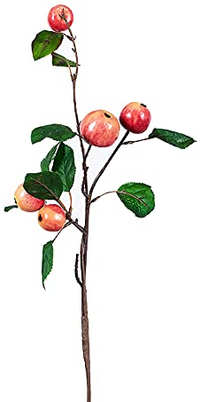 MCDSAJ Artificial apple tree branch,18 inch Simulation Apple Trees Fruits Tree Stem with Leaves for Christmas Home Party Garden